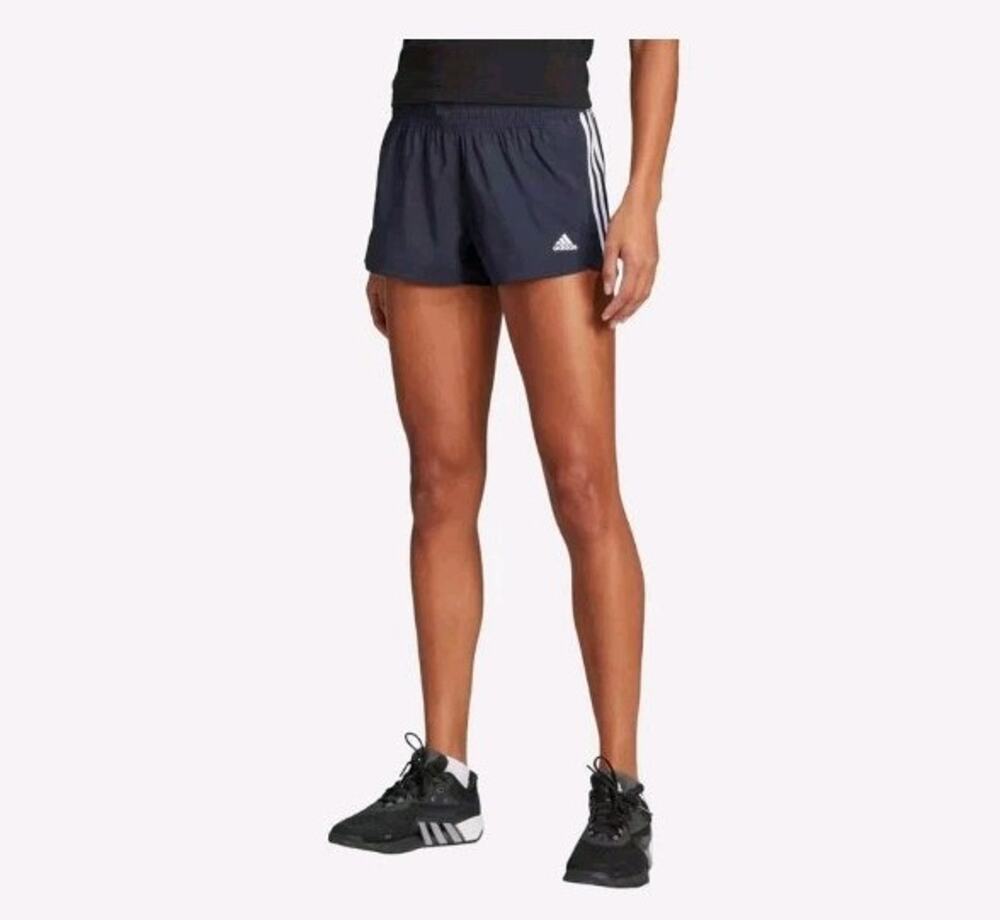 NWT Womens Adidas Aeroready 3 Stripe Size XL Blue White Pacer Shorts s16